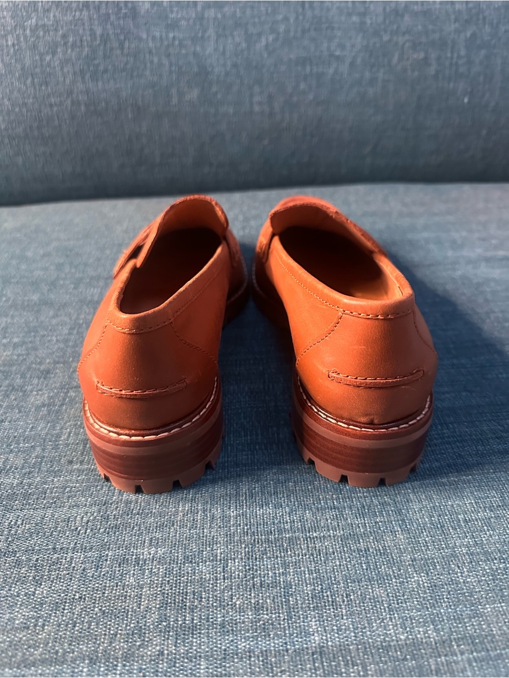Madewell Women’s Corinne Lugsole Penny Loafers 7.5 Brown Maple New - Picture 4 of 5